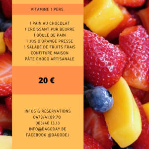 Petit déjeuner vitaminé 1 personne