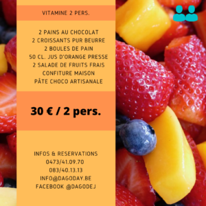 Petit déjeuner vitaminé 2 personnes